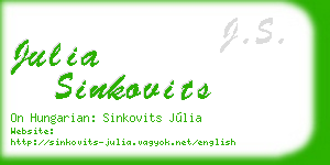 julia sinkovits business card